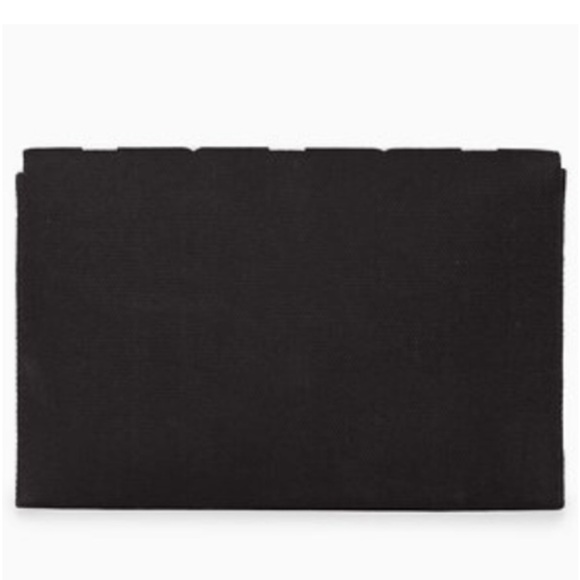 Stella & Dot Taj Clutch Cotton Credit Card Slots Snap Closure Black Embroidery - Picture 6 of 11